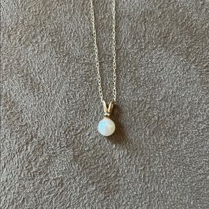 Delicate Pearl and Diamond chip Necklace. Never Worn.